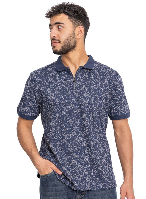 Medieval Blue Design 411Knit Polo Neck - T-Shirt - Khotwh